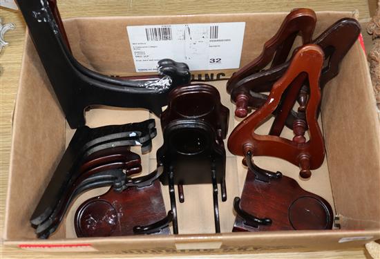 A collection of wood stands